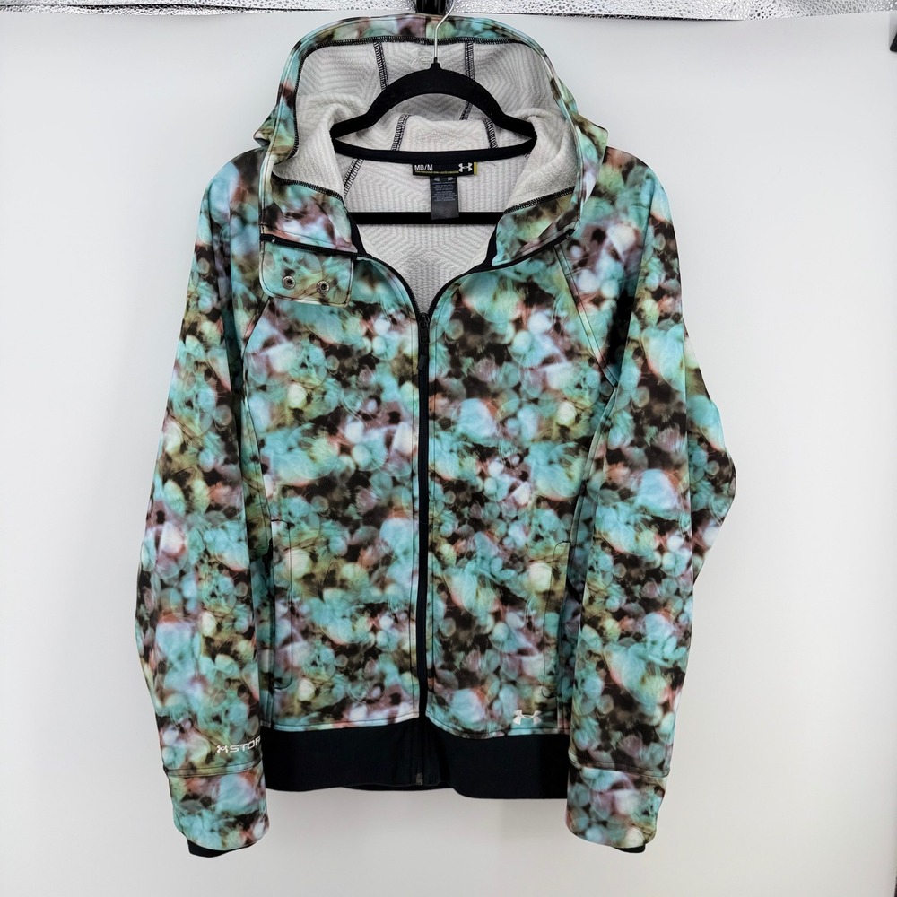 Under Armour ColdGear Infrared Storm Bokeh Hooded Jacket Women's M Full Zip